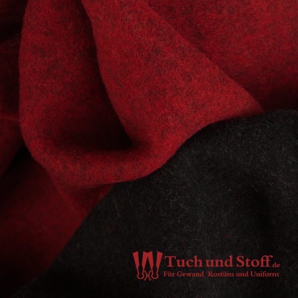 Wolle Doubleface 620g/lfm Rot/Schwarz