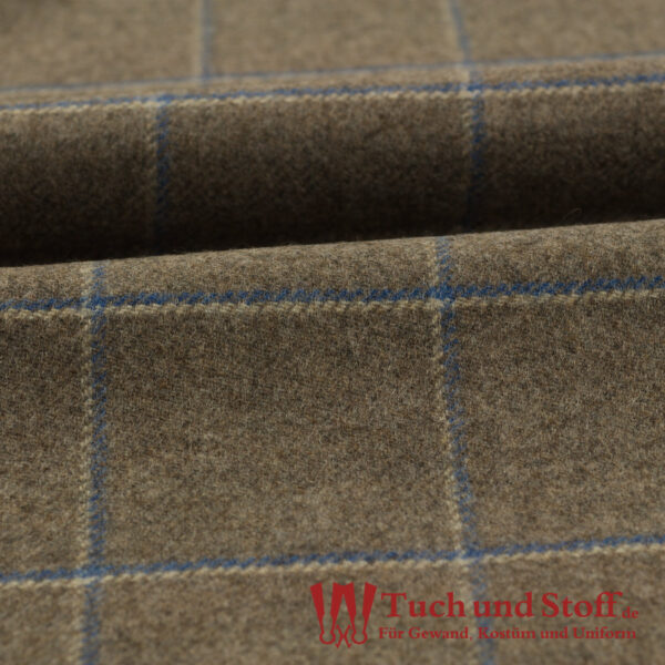 Diagonalköper (Tweed) Karo Falkengrau/Wollweiß/Argusfalterblau 360g/lfm – Bild 2