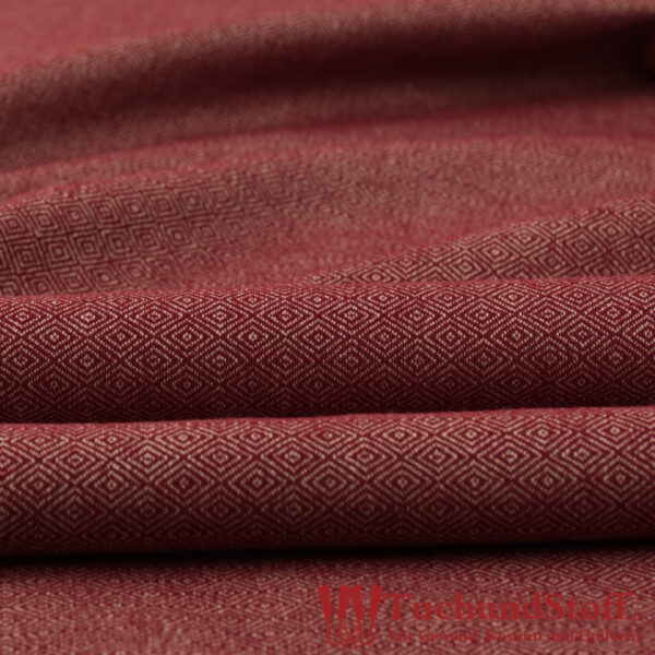 Wool Diamond Twill Wool White/Burgundy Red - Image 2